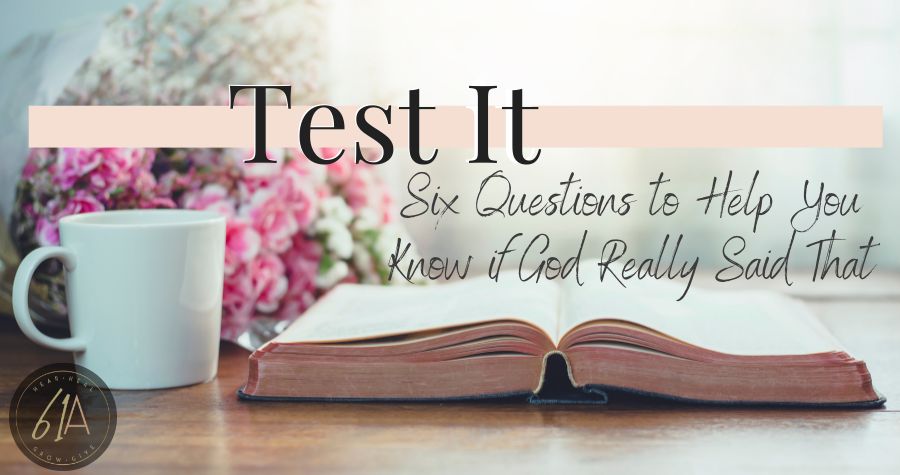 Test It – Six Questions to Help You Know if God Really Said That